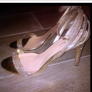 Gold Shimmery Heels Sz 10